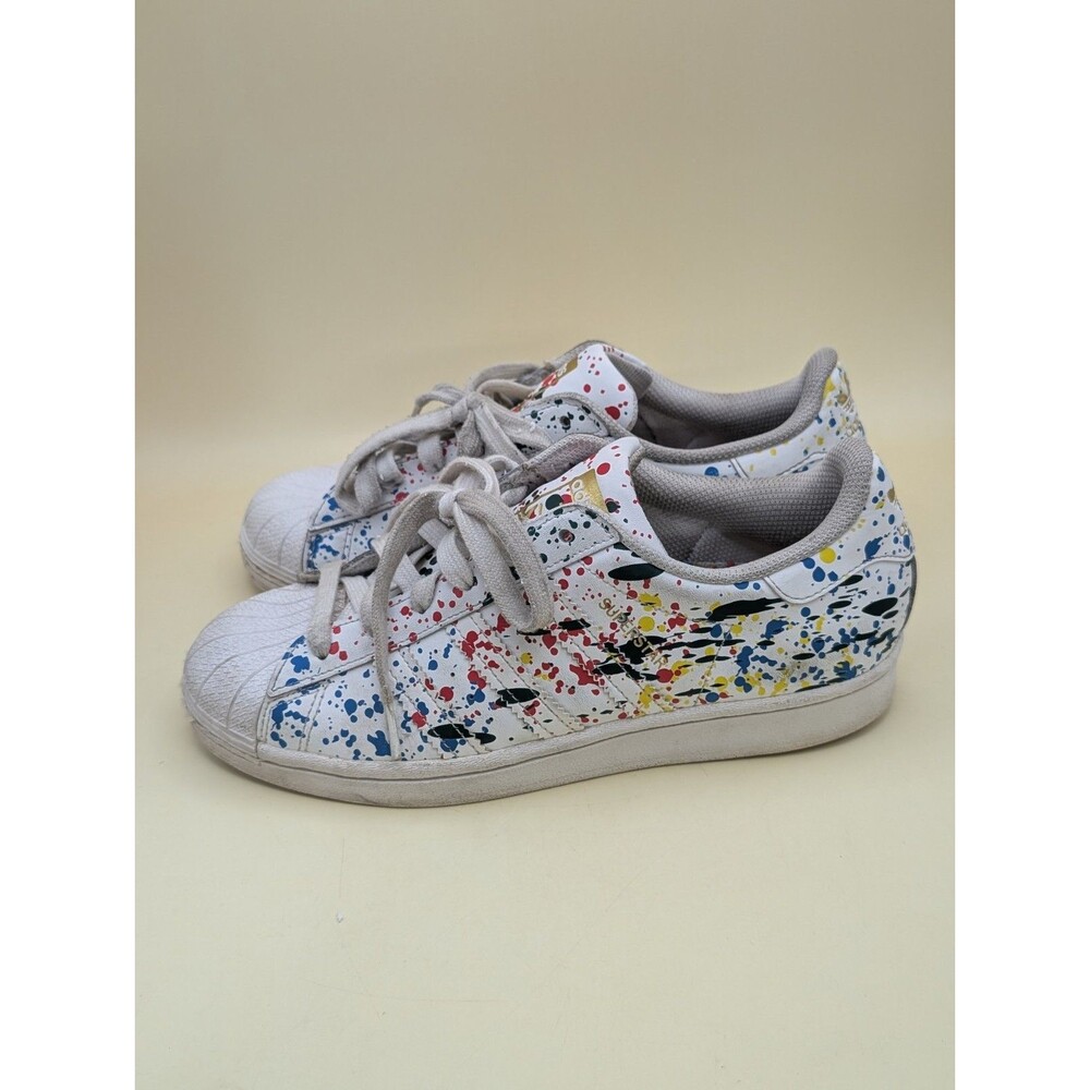 Adidas Originals Superstar Paint Splatter White Multi Color FX5537 Size 6.5